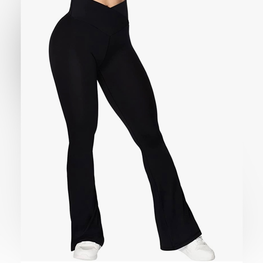 Crossover flare yoga pants